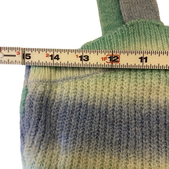 Bailey Rose Blue/Green Sweater Cropped Tank Top Medium - Picture 8 of 10